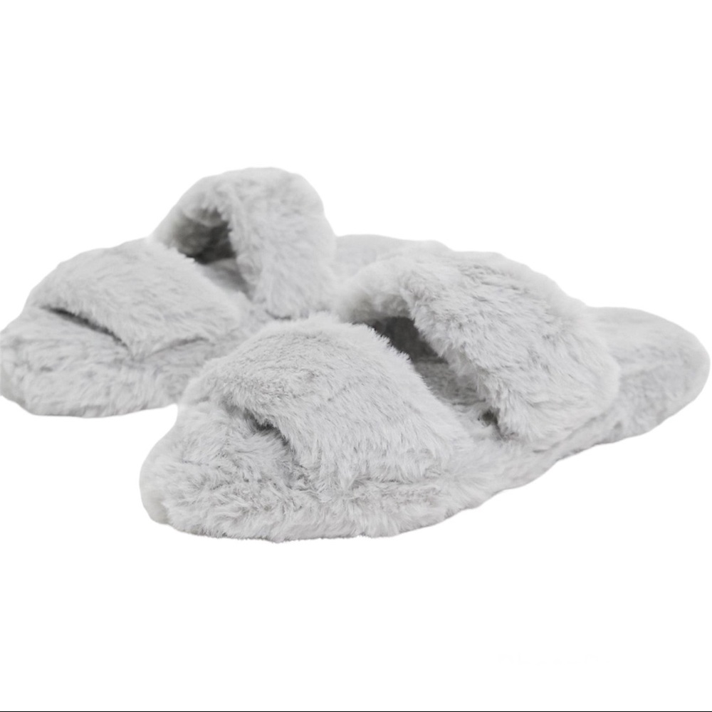 NWT ASOS DESIGN Zhuji Double Strap Scuff Slippers Gray 
Sz Medium - Picture 6 of 7